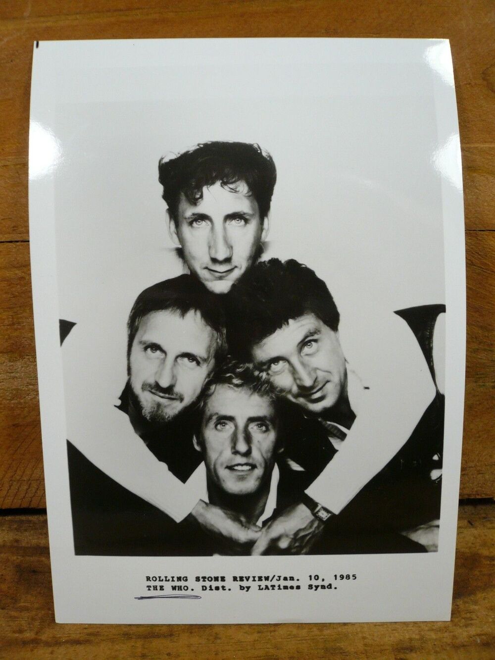 The Who - Vintage Band Press Photo 5x7 Glossy for Rolling Stone Review 1/10/1985